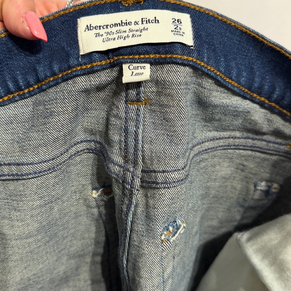 Abercrombie & Fitch The ‘90s Slim Straight Ultra High Rise Curve Love Jeans 26 - Picture 10 of 10